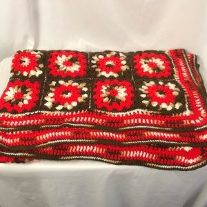 Vintage Afghan Granny Square Throw Blanket